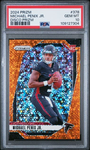 2024 Panini Prizm Michael Penix Jr. #378 (Disco Prizm) Gem Mt 10 front