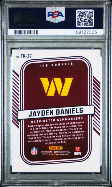 2024 Panini Donruss The Rookies Jayden Daniels #Tr37 Gem Mt 10 back