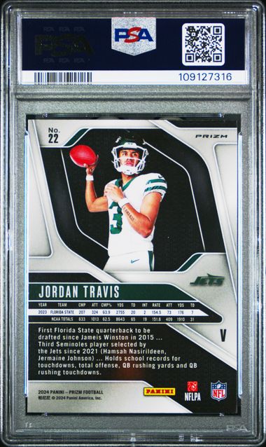 2024 Panini Prizm Rookie Variation Jordan Travis #22 Mint 9 back
