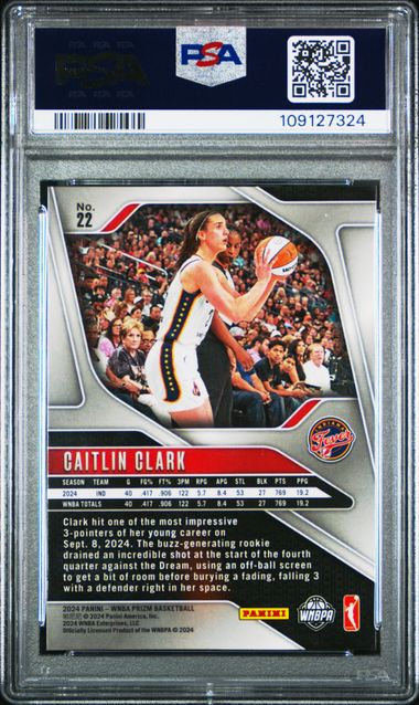 2024 Panini Prizm Wnba Caitlin Clark #22 Mint 9 back