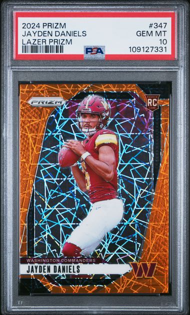 2024 Panini Prizm Jayden Daniels #347 (Lazer Prizm) Gem Mt 10 front