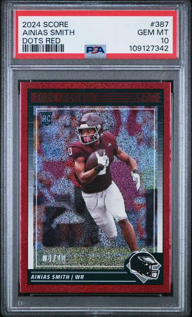 2024 Panini Score Ainias Smith #387 (Dots Red) Gem Mt 10 front