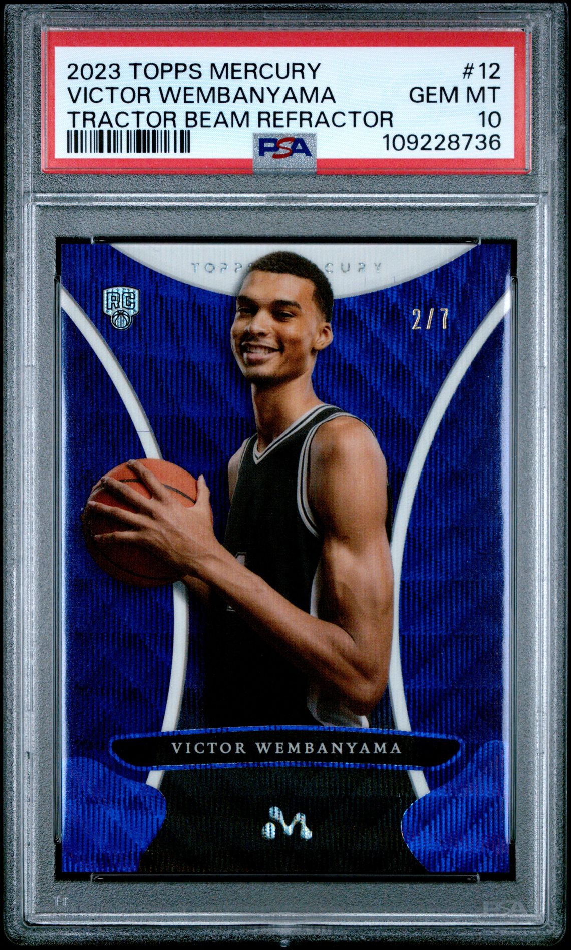 2023 Topps TOPPS MERCURY: VICTOR WEMBANYAMA TRACTOR BEAM REFRACTOR #12 Victor Wembanyama front