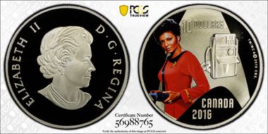 2016 $10 Nyota Uhura Colorized Communications Officer PR69DCAM