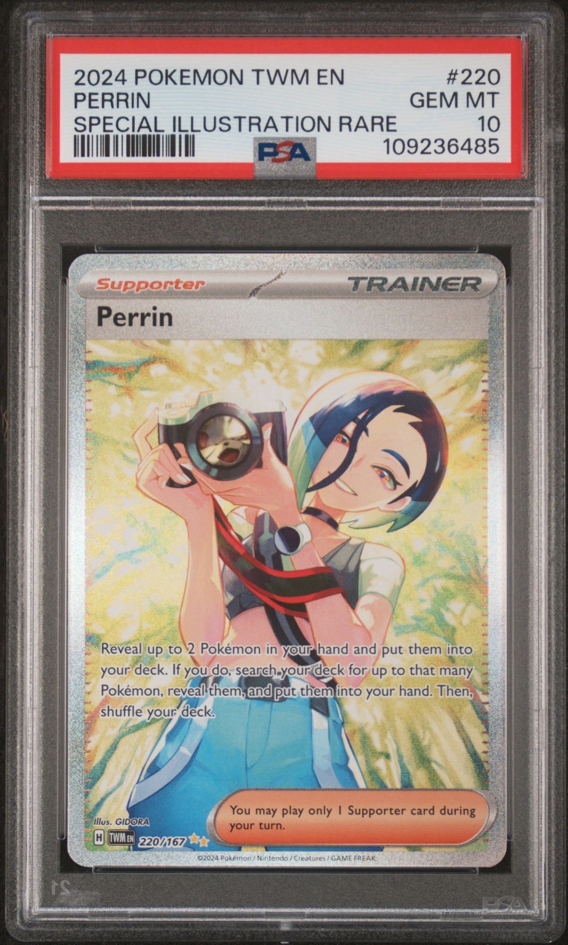 2024 Pokemon POKEMON TWM EN-TWILIGHT MASQUERADE SPECIAL ILLUSTRATION RARE #220 Perrin front