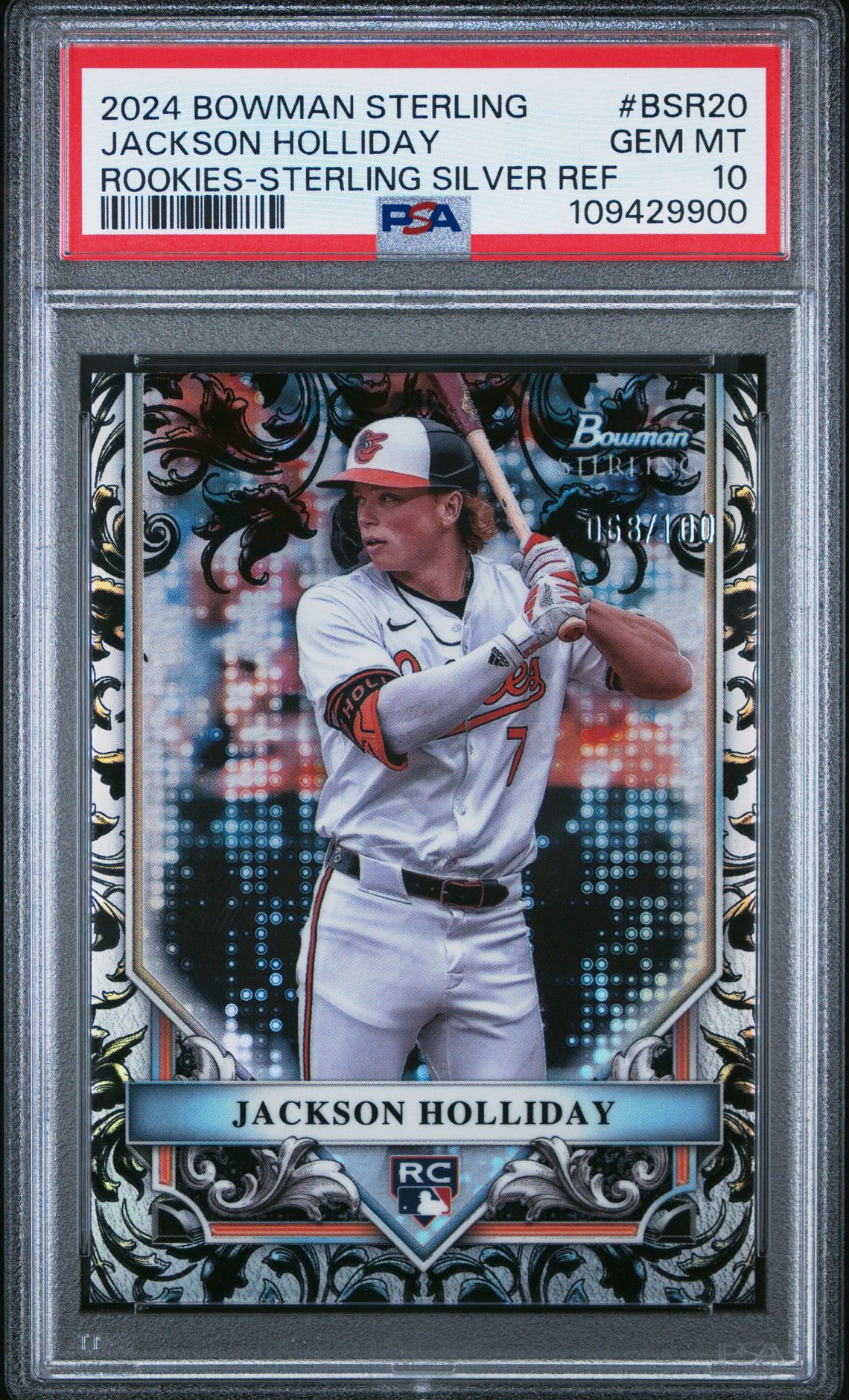2024 Bowman BOWMAN STERLING ROOKIES STERLING SILVER REF #BSR20 Jackson Holliday front