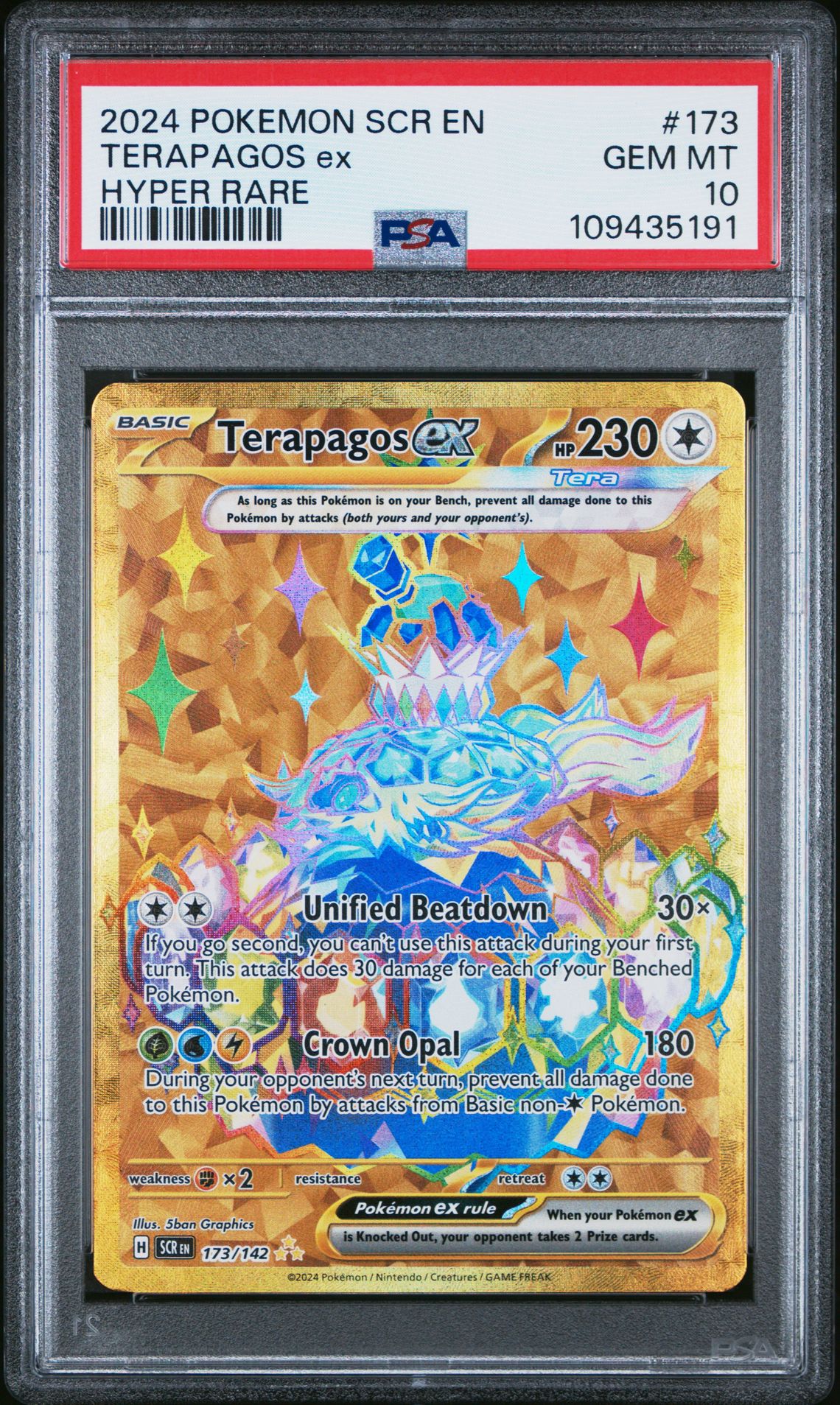 2024 Pokemon POKEMON SCR EN-STELLAR CROWN Hyper #173 Terapagos Ex front