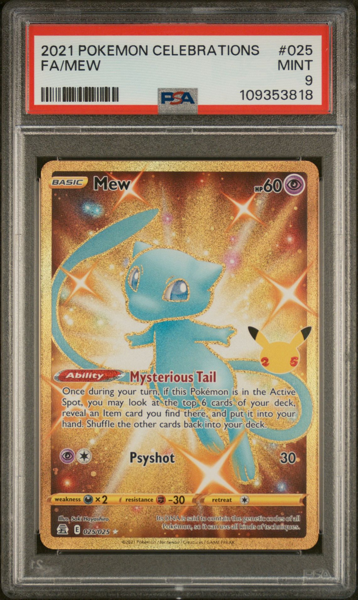 2021 Pokemon Celebrations Fa/Mew #025 Mint 9 front