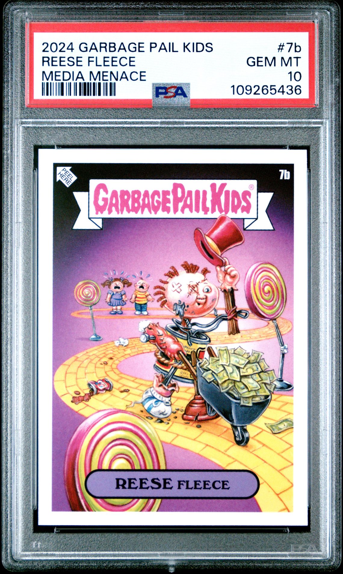 2024 Topps TOPPS GARBAGE PAIL KIDS MEDIA MENACE #7B Reese Fleece front