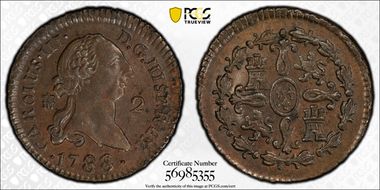 1788/9 2 Mar Calico-50 Segovia MS62BN