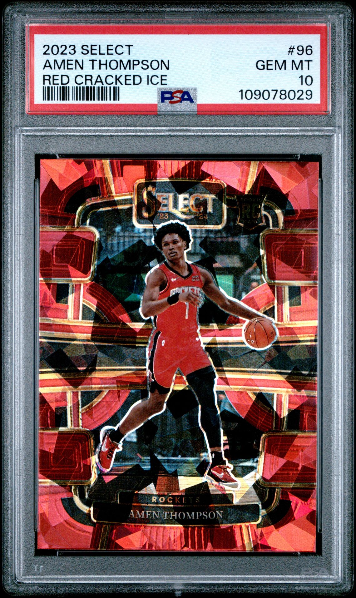 2023 Panini PANINI SELECT RED CRACKED ICE #96 Amen Thompson front