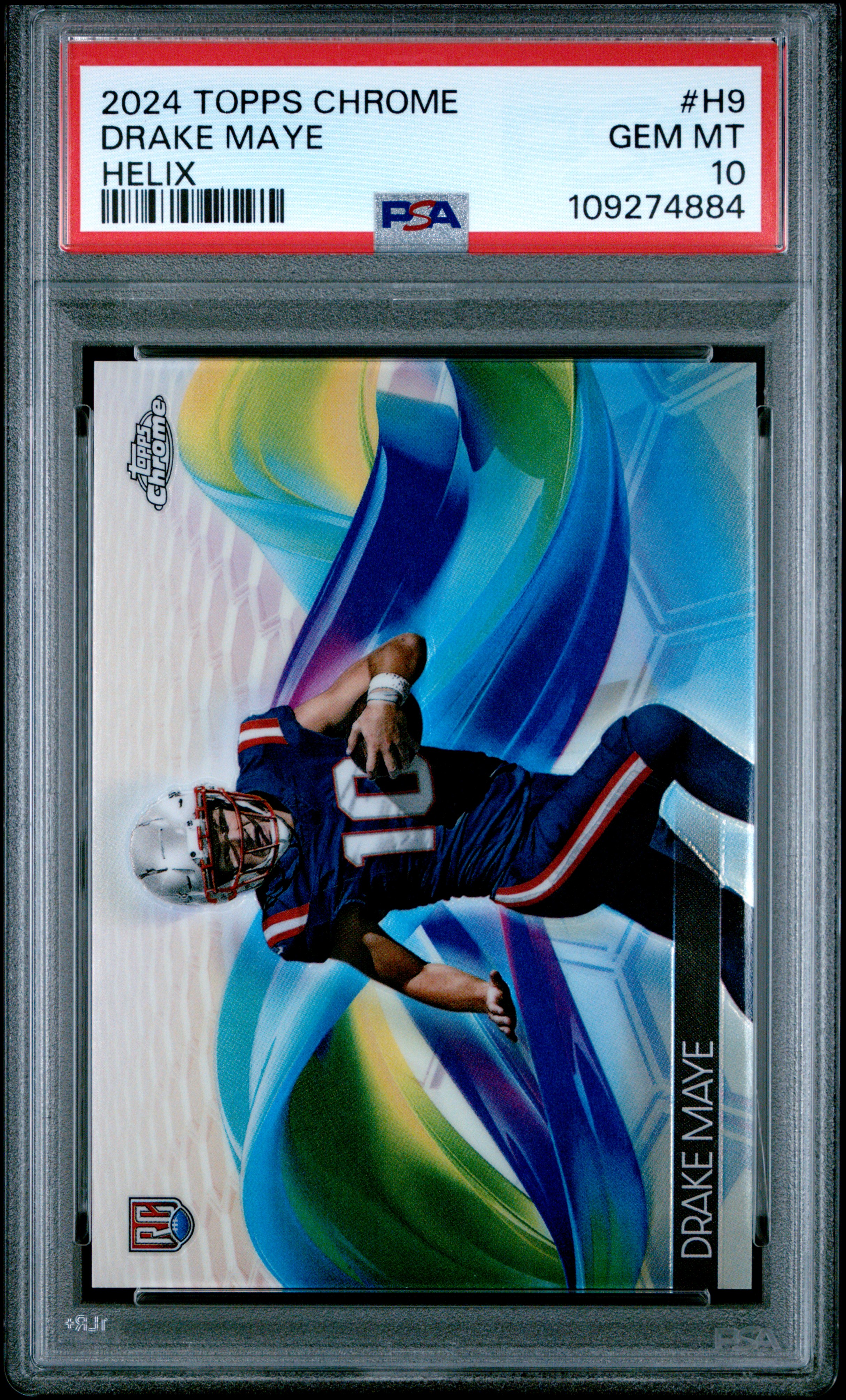 evan9's 2024 Topps Chrome Helix Drake Maye #H9 PSA 10 | Card Ladder