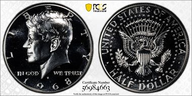 1968-S 50C Inverted Mintmark, FS-511 PR66