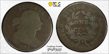 1803 1C Small Date, Small Fraction AG3BN