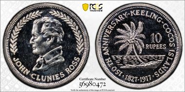 1977 10 Rup X-8 John Clunies Ross MS64