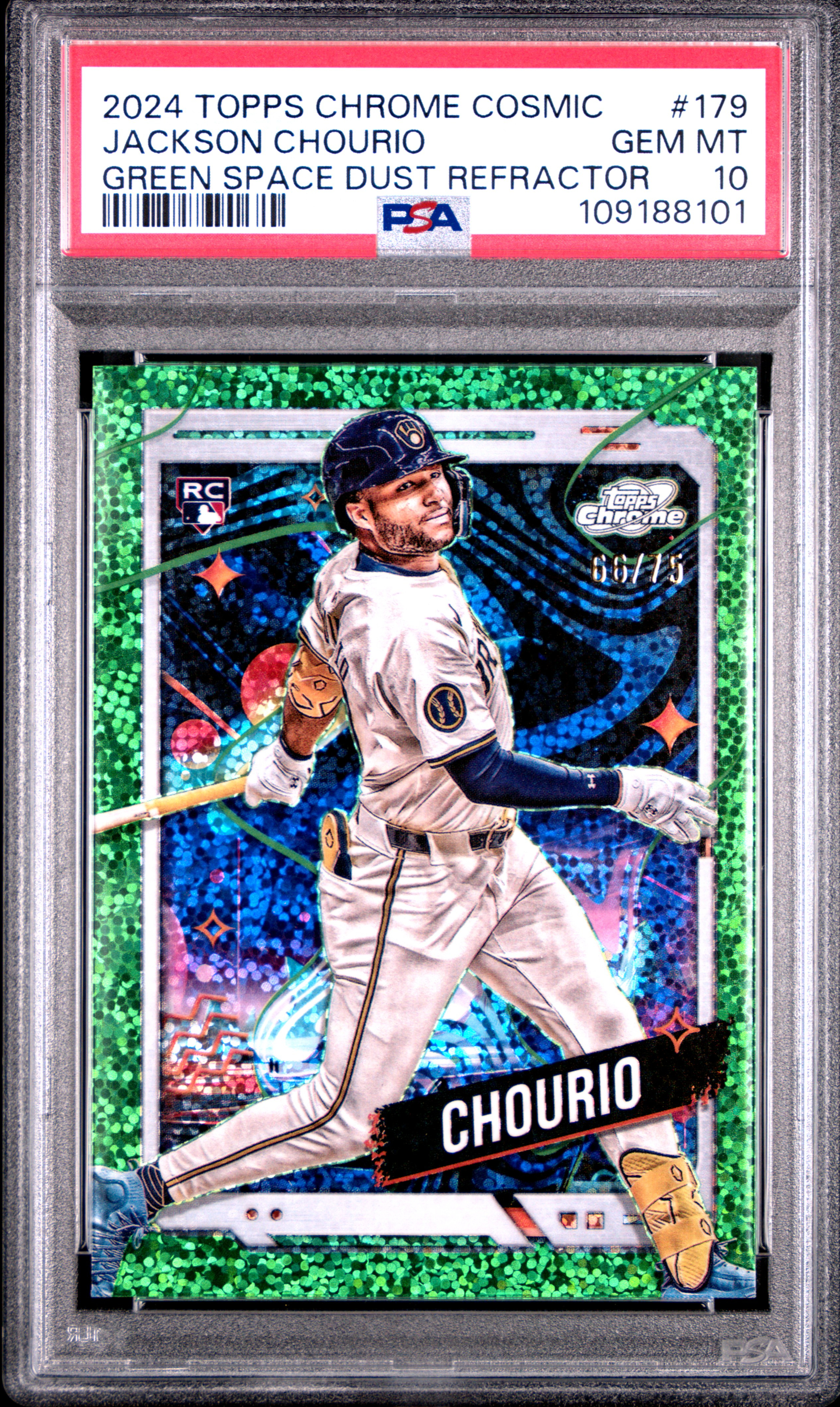 2024 #179 Jackson Chourio PSA 10 Topps Cosmic Chrome