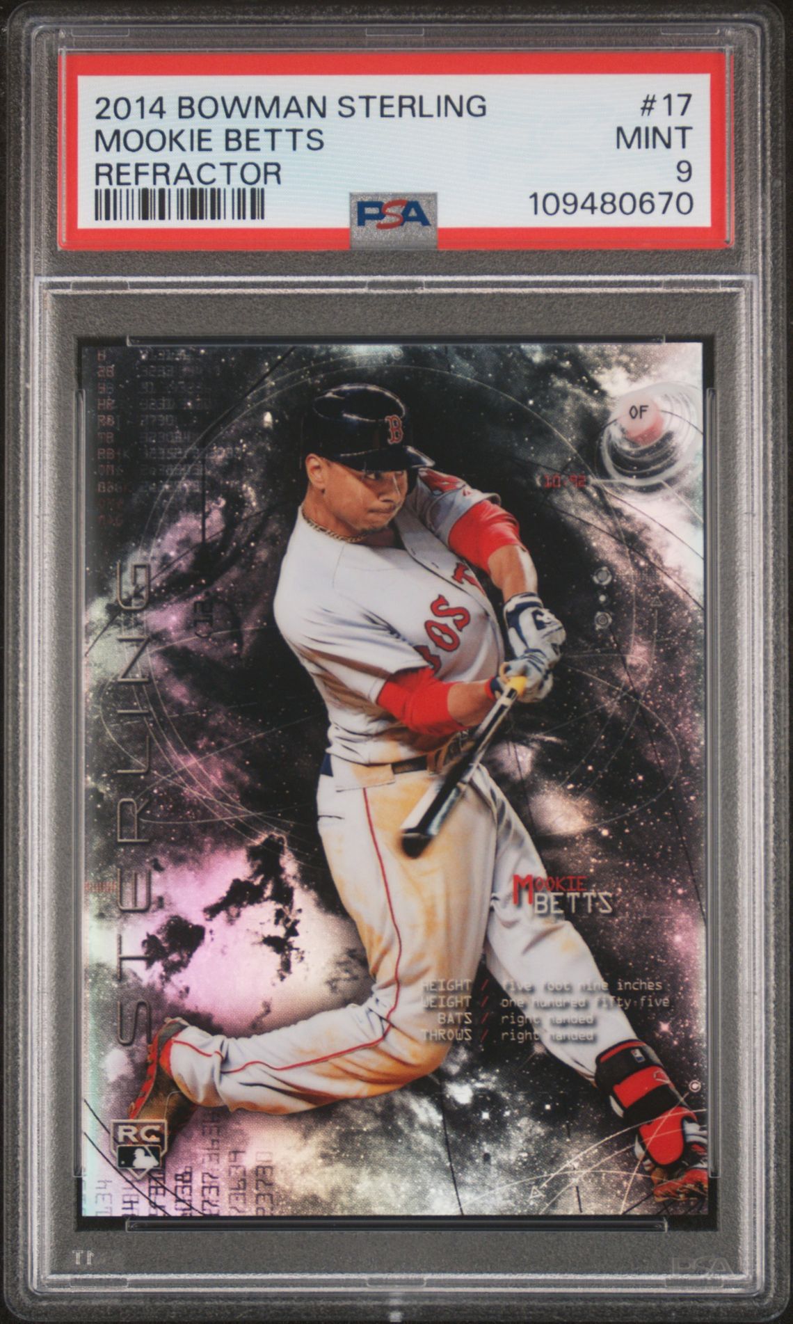 2014 Bowman BOWMAN STERLING REFRACTOR #17 Mookie Betts front
