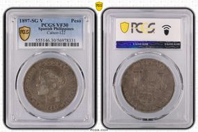 1897-SG V Peso Calico-122  Ag VF30