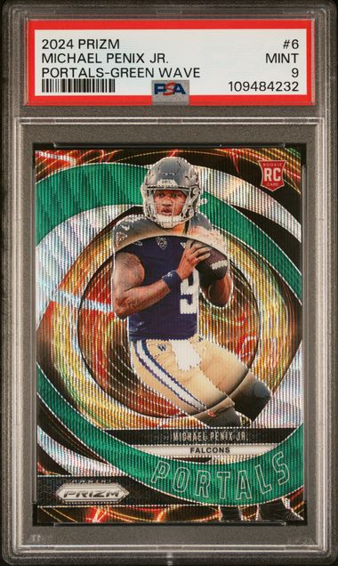 2024 Panini Prizm Portals Michael Penix Jr. #6 (Portals-Green Wave) Mint 9 front