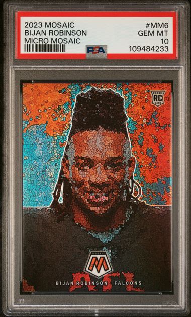 2023 Panini Mosaic Micro Mosaic Bijan Robinson #Mm6 Gem Mt 10 front