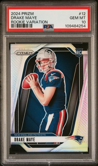 2024 Panini Prizm Rookie Variation Drake Maye #12 Gem Mt 10 front