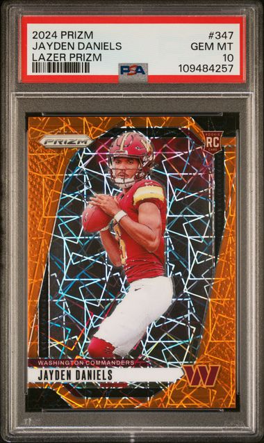 2024 Panini Prizm Jayden Daniels #347 (Lazer Prizm) Gem Mt 10 front