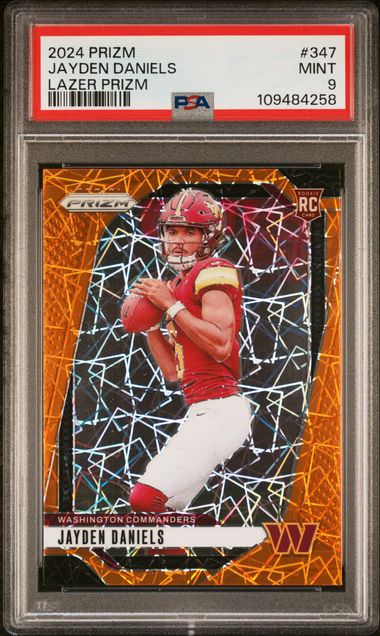 2024 Panini Prizm Jayden Daniels #347 (Lazer Prizm) Mint 9 front