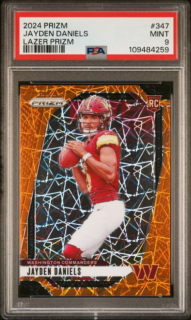 2024 Panini Prizm Jayden Daniels #347 (Lazer Prizm) Mint 9 front