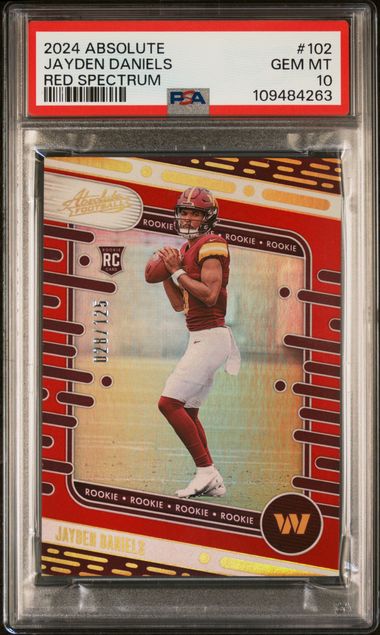 2024 Panini Absolute Jayden Daniels #102 (Red Spectrum) Gem Mt 10 front