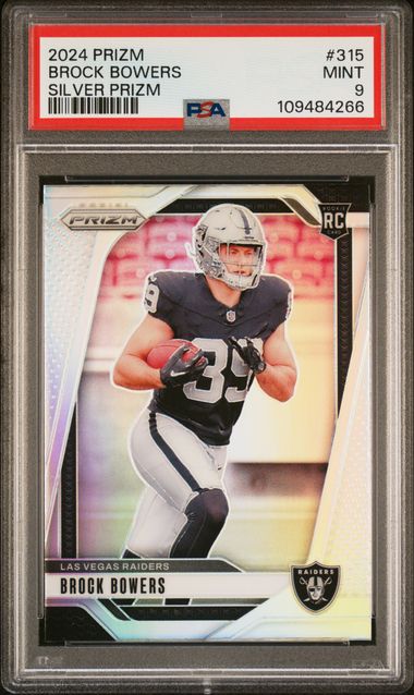 2024 Panini Prizm Brock Bowers #315 (Silver Prizm) Mint 9 front