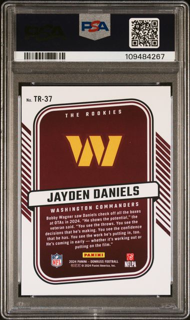 2024 Panini Donruss The Rookies Jayden Daniels #Tr37 Gem Mt 10 back