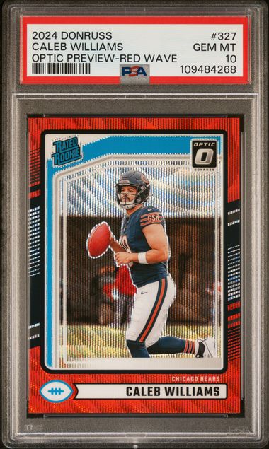 2024 Panini Donruss Caleb Williams #327 (Optic Preview-Red Wave) Gem Mt 10 front