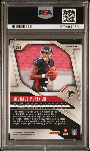 2024 Panini Prizm Michael Penix Jr. #378 (Disco Prizm) Mint 9 back