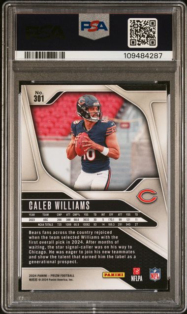 2024 Panini Prizm Caleb Williams #301 Mint 9 back