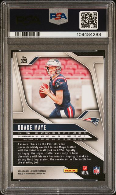 2024 Panini Prizm Drake Maye #329 Gem Mt 10 back