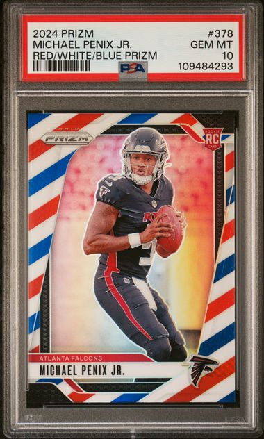 2024 Panini Prizm Michael Penix Jr. #378 (Red/White/Blue Prizm) Gem Mt 10 front