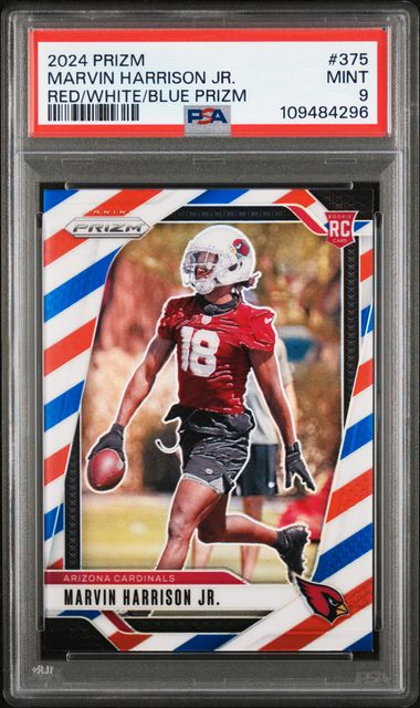 2024 Panini Prizm Marvin Harrison Jr. #375 (Red/White/Blue Prizm) Mint 9 front