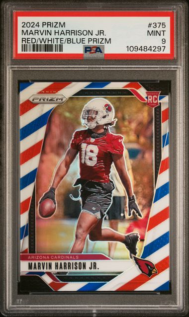 2024 Panini Prizm Marvin Harrison Jr. #375 (Red/White/Blue Prizm) Mint 9 front