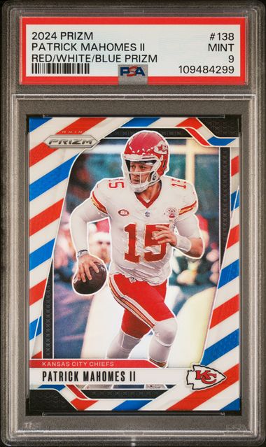 2024 Panini Prizm Patrick Mahomes Ii #138 (Red/White/Blue Prizm) Mint 9 front