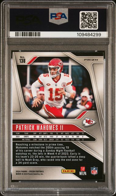 2024 Panini Prizm Patrick Mahomes Ii #138 (Red/White/Blue Prizm) Mint 9 back