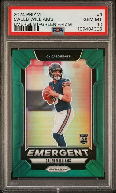 2024 Panini Prizm Emergent Caleb Williams #1 (Emergent-Green Prizm) Gem Mt 10 front
