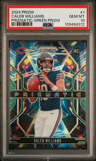 2024 Panini Prizm Prizmatic Caleb Williams #1 (Prizmatic-Green Prizm) Gem Mt 10 front