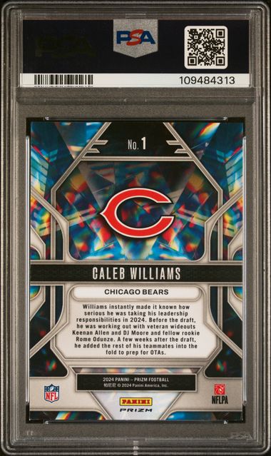 2024 Panini Prizm Prizmatic Caleb Williams #1 (Prizmatic-Green Prizm) Mint 9 back