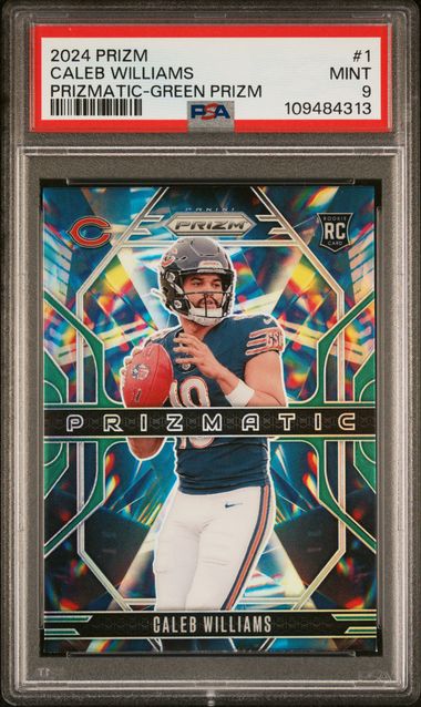 2024 Panini Prizm Prizmatic Caleb Williams #1 (Prizmatic-Green Prizm) Mint 9 front