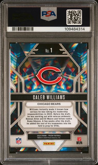 2024 Panini Prizm Prizmatic Caleb Williams #1 Gem Mt 10 back