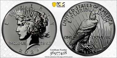 2024-S $1 Peace Dollar Rev PR Two-Coin Reverse Proof Set PR69