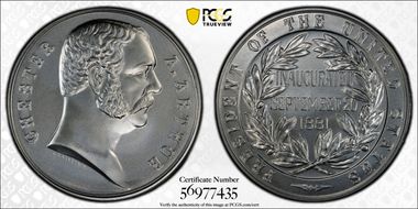 (2024-S) Medal Chester A. Arthur Silver Matte Finish MS70