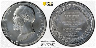 (2024-S) Medal James Garfield Silver Matte Finish MS70