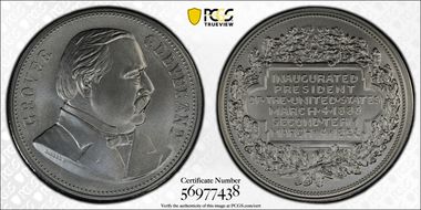 (2024-S) Medal Grover Cleveland "1893" Silver Matte Finish MS70
