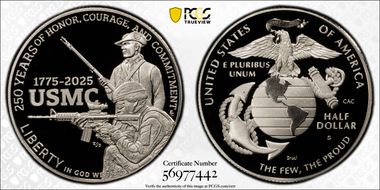 2025-S 50C USMC - 250th Anniversary PR70DCAM